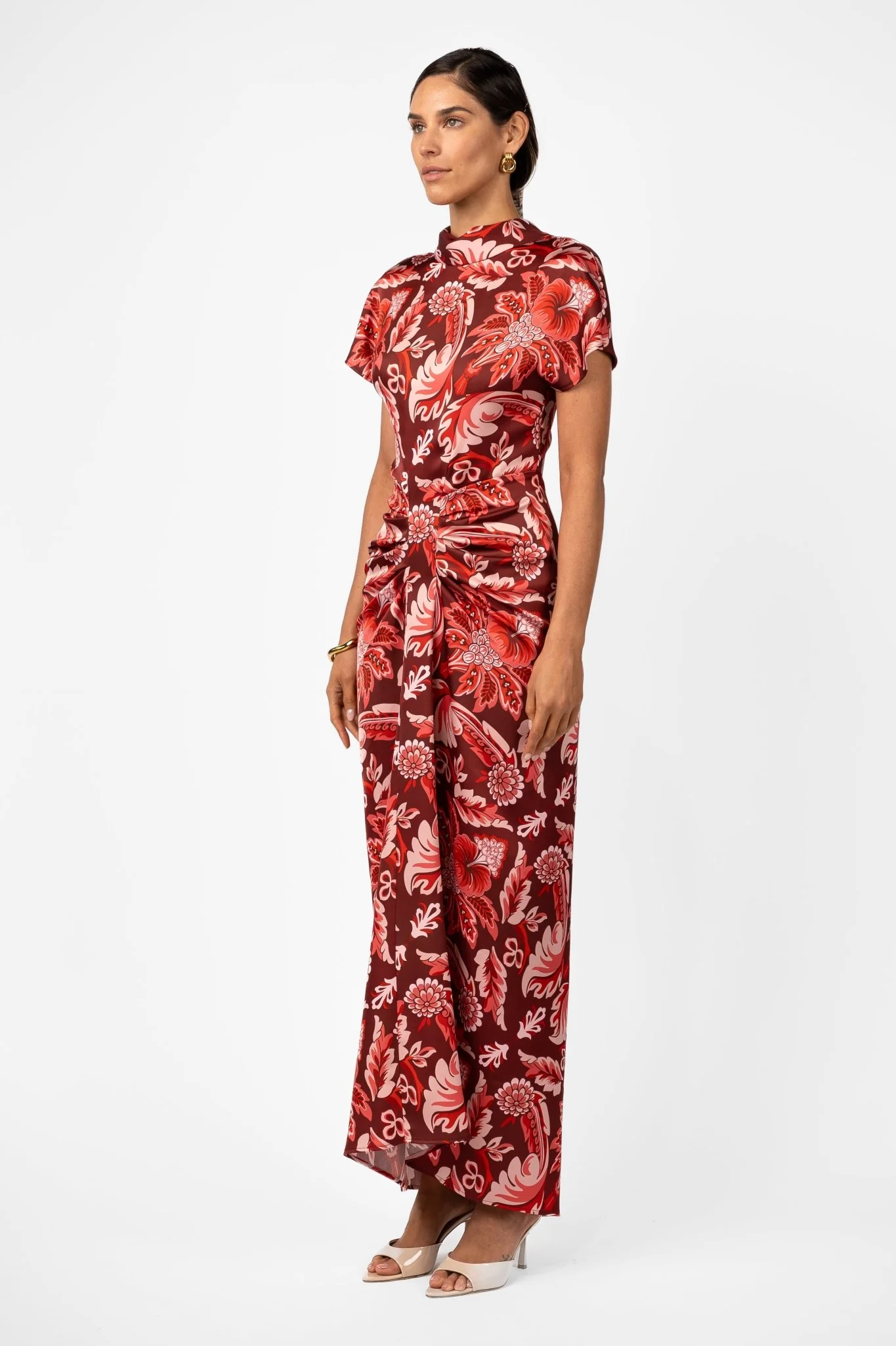 LUCENT MAXI – PORTA ROSA PRINTED SATIN - Image 3